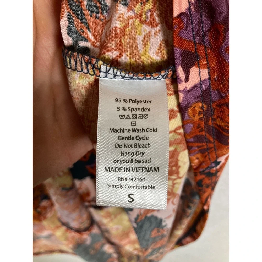 Boho Artsy LuLaRoe Women Sm Orange Floral Lindsay High Low Kimono‎ Cardigan NWT